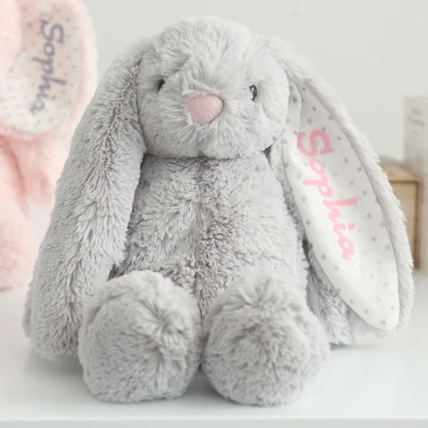 My 1st YearsPersonalized Gray Bunny Soft Toy