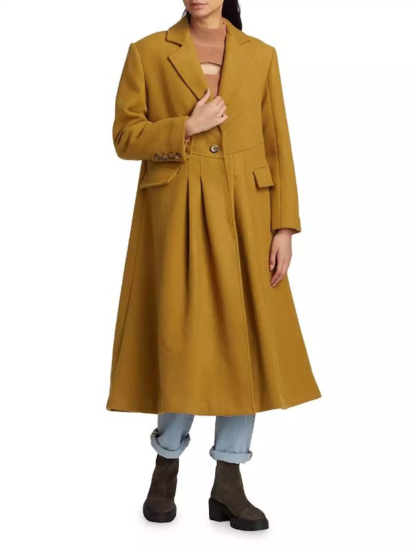 Victoria Flared Wool-Blend Coat