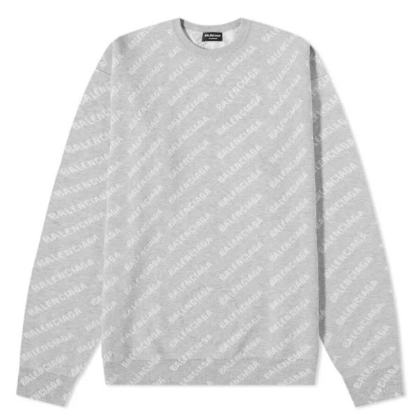 Grey All-Over Logo Crewneck Sweatshirt