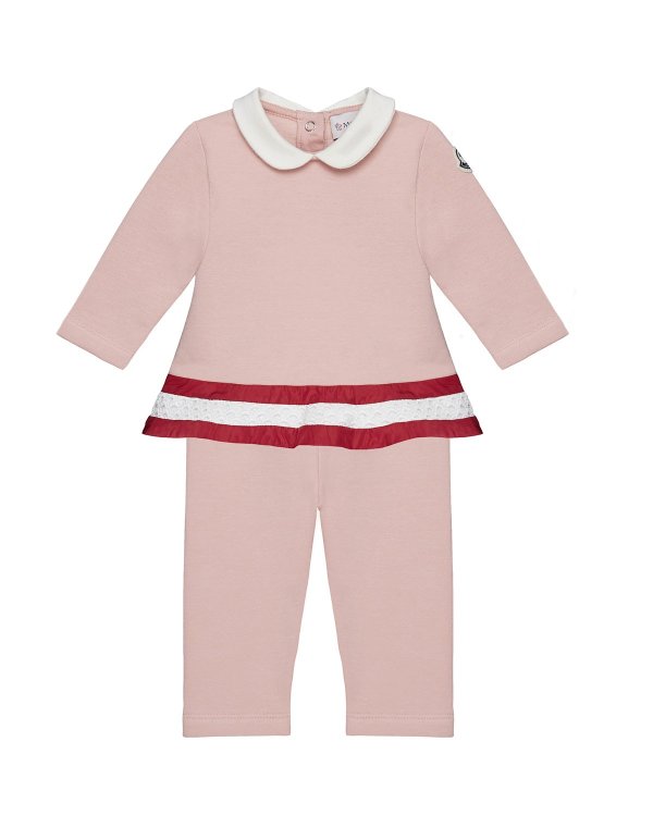 Long-Sleeve Peplum Top & Pants Set, Light Pink, 12M-3T