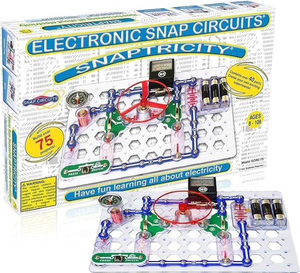 Snaptricity Electronics Exploration Kit | Over 75 STEM Projects | 4-Color Project Manual | 40 Snap Modules | Unlimited Fun