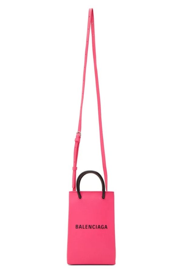 Pink Shopping Phone Holder Bag