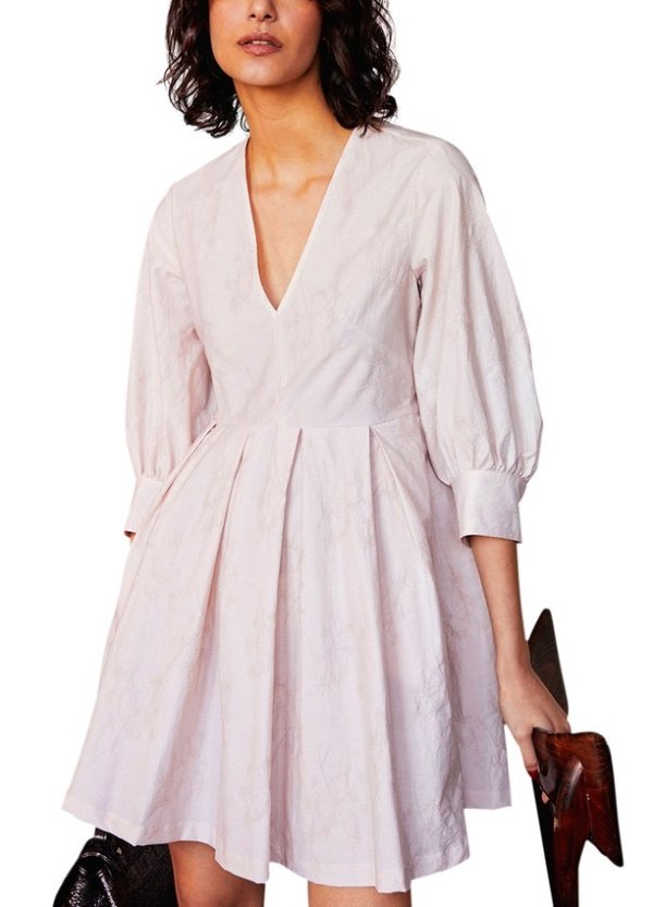 Saint louis dress in jacquard cotton poplin