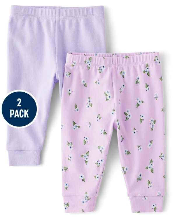 Baby Girls Floral Ruffle Leggings 2-Pack - Homegrown by Gymboree - multi clr