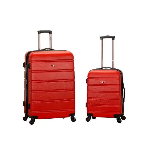 Melbourne Expandable 2-Piece Hardside Spinner Luggage Set, Red
