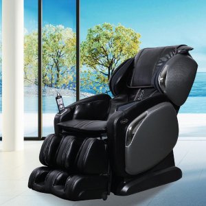 Osaki Black Faux Leather Reclining Massage Chair by TITAN
