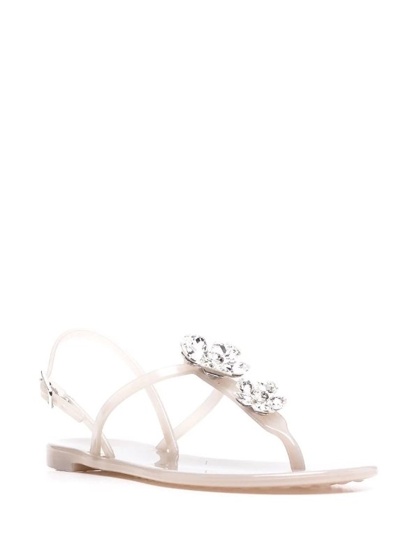 Jelly crystal-embellished sandals