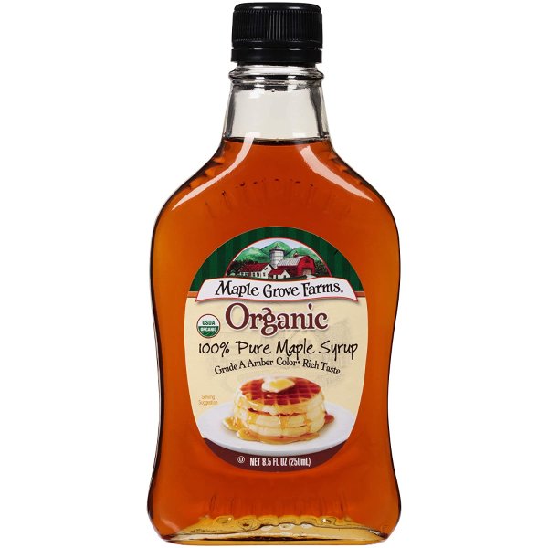 Maple Grove Farms Organic Pure Maple Syrup, Grade A Amber, 8.5 Ounce