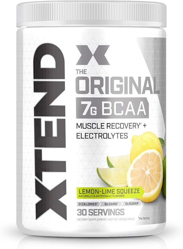 XTEND Original BCAA Powder Lemon Lime Squeeze | Sugar Free Post Workout Muscle Recovery Drink with Amino Acids | 7g BCAAs for Men & Women| 30 Servings