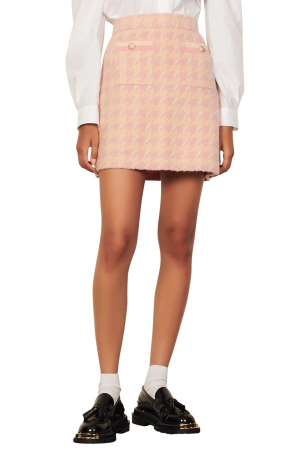 Louisa High Waist Tweed Miniskirt