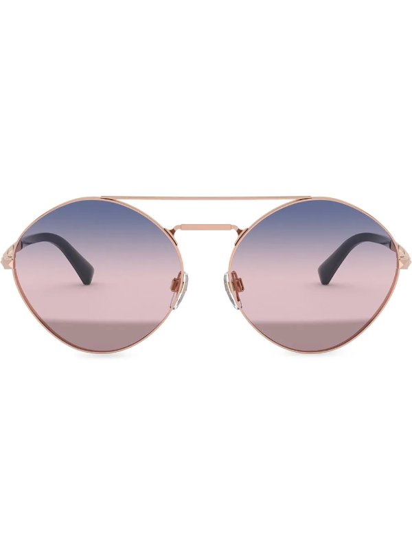 studded oval-frame sunglasses