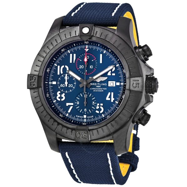 Super Avenger Night Mission Chronograph Automatic Chronometer Blue Dial Men's Watch V13375101C1X2
