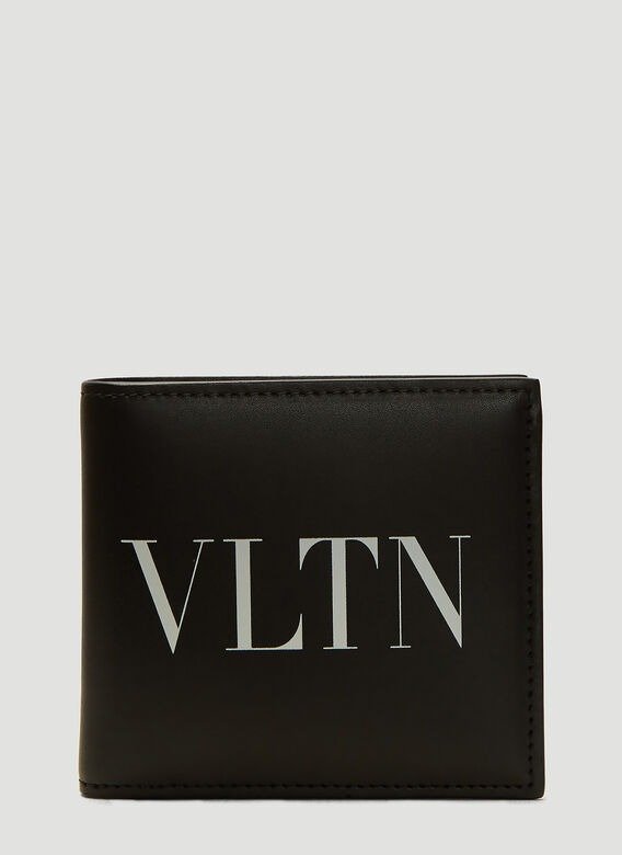 VLTN Logo Bi-Fold Wallet in Black