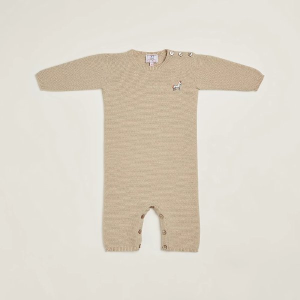 100% 羊绒编织婴儿连体服，4色选