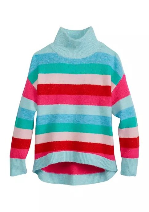 Girls 7-16 Striped Tunic Sweater