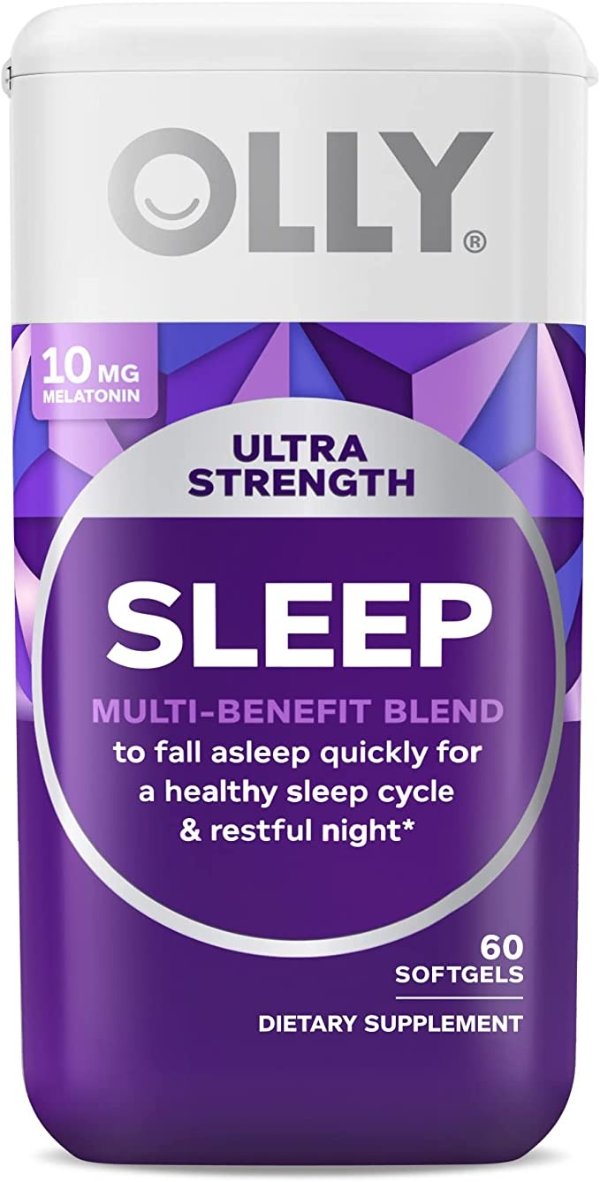 Ultra Strength Sleep Softgels, 10mg Melatonin, L-Theanine, Chamomile, Magnesium, Lemon Balm, Supports Deep Restful Sleep, Nighttime Sleep Aid, Non Habit-Forming - 60 Count