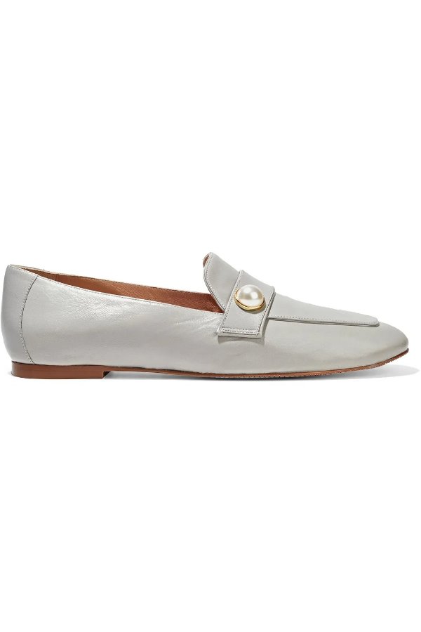 Payson faux pearl-embellished leather loafers