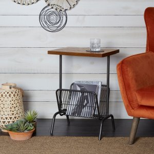 Better Homes & Gardens Carl Accent Table with Wire Magazine Rack