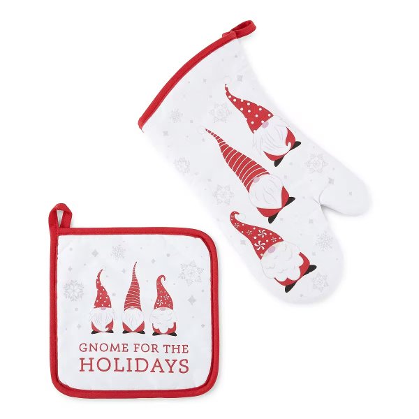 Homewear Holiday Gnome For The Holidays 2-pc. Mitt + Pot Holders