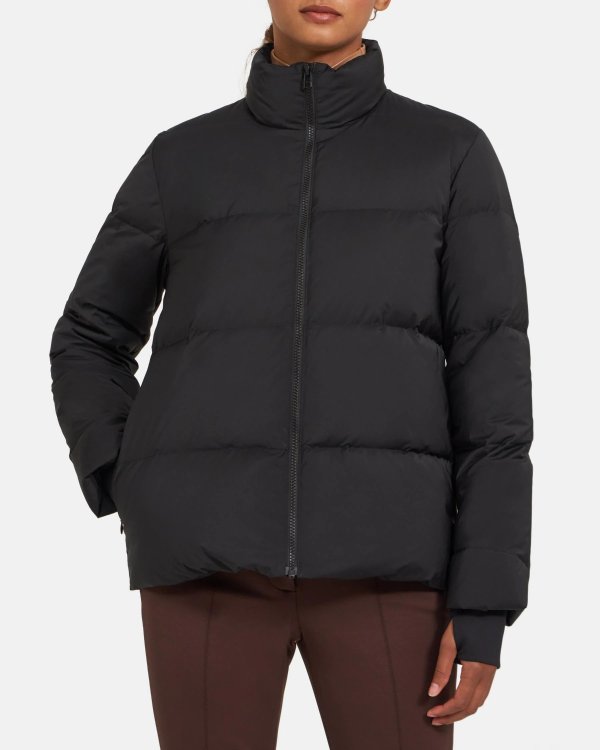 Stand-Collar Puffer Coat in City Shell