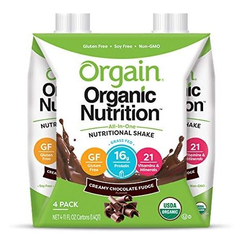 Organic Nutritional Shake, Creamy Chocolate Fudge 16g 11 Ounce, 4 Count