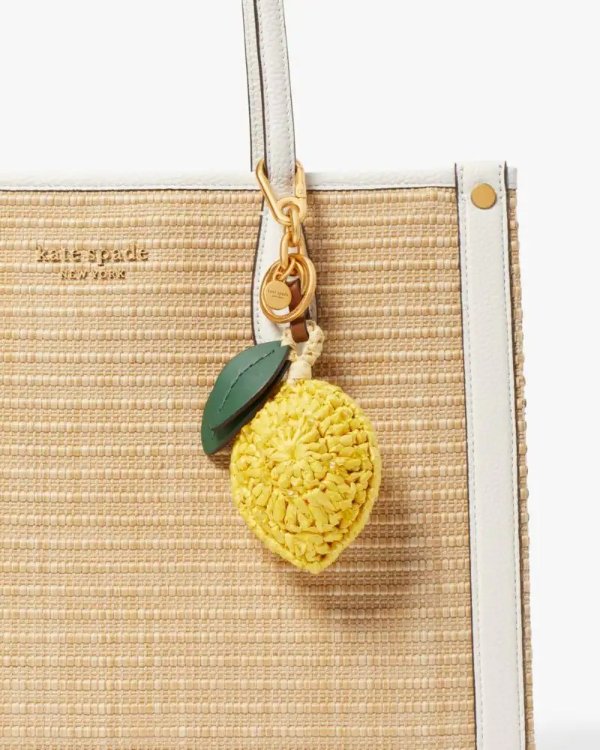 Lemon Drop Beaded Crochet Key Fob