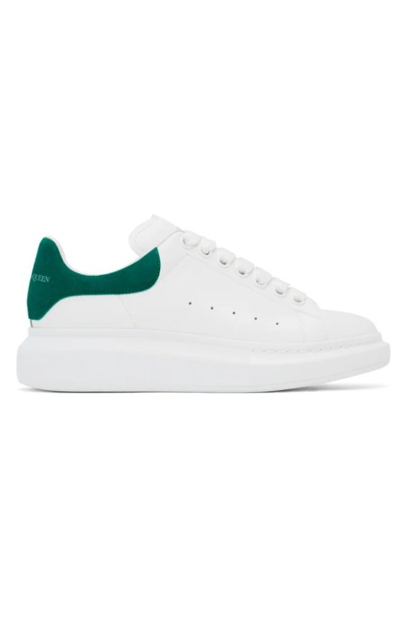 White & Green Oversized Sneakers