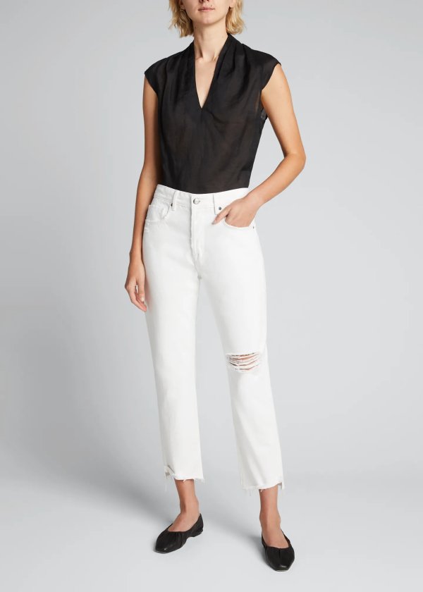 Le Original Front-Cuff Cropped Jeans