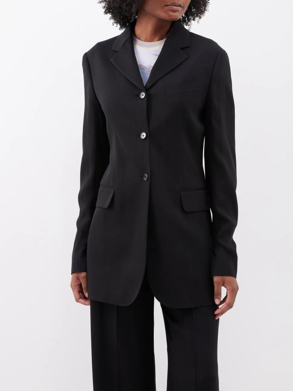 Jolcie wool-blend crepe suit jacket