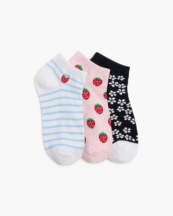 Girls' strawberry spring socks pack