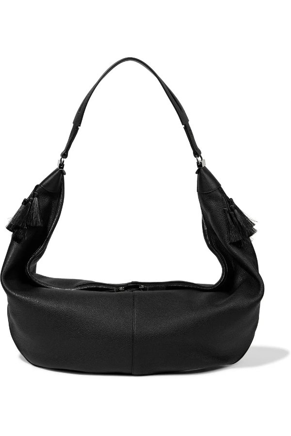 Black Sling pebbled-leather shoulder bag | Sale up to 70% off | THE OUTNET | THE ROW | THE OUTNET