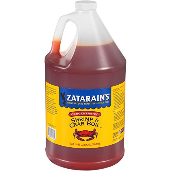 Zatarain's Concentrated Shrimp & Crab Boil, 1 gal - One Gallon Bulk Container of Liquid Crab Boil to Add Flavor to Potatoes, Corn, Seafood, Vegetables and More