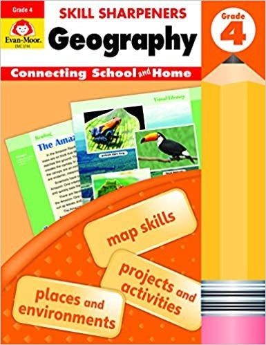Evan-Moor Skill Sharpeners: Geography, Grade 4 Activity Book - Supplemental At-Home Resource Geography Skills Workbook