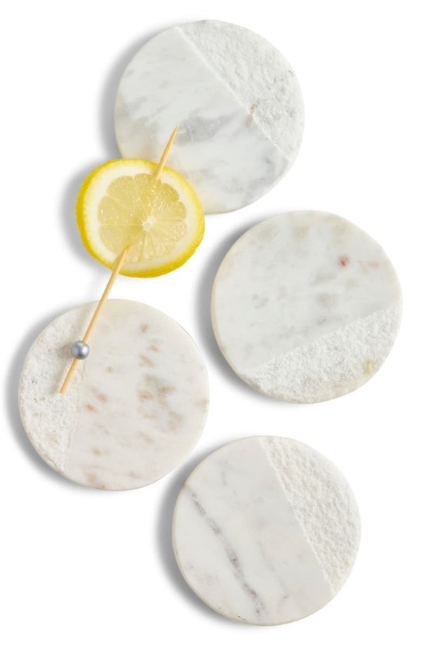 Set of 4 Textured Marble Coasters