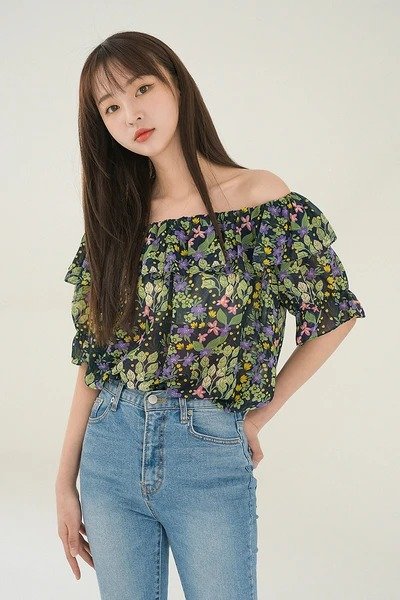 Floral Printed Off-Shoulder Ruffle Blouse