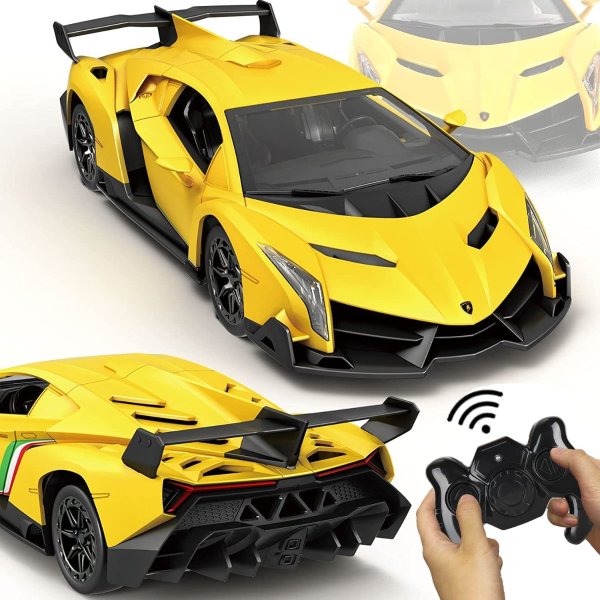 Remote Control Car, 1/24 Scale RC Sport Racing Toy Car, Compatible with Lamborghini Sesto Elemento Model Vehicle for Boys Girls