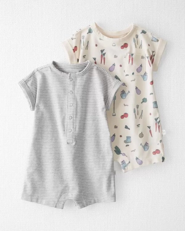 Baby 2-Pack Organic Cotton Rompers