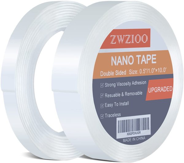 ZWZIOO Double Sided Tape Heavy Duty 2 Rolls, Total 20FT