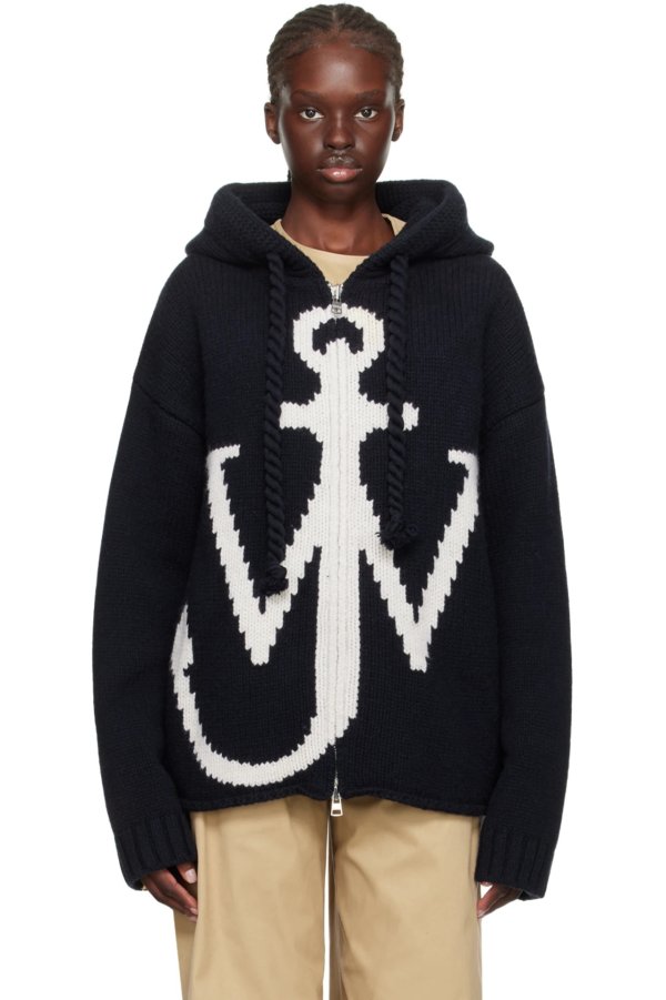 Navy Anchor Hoodie