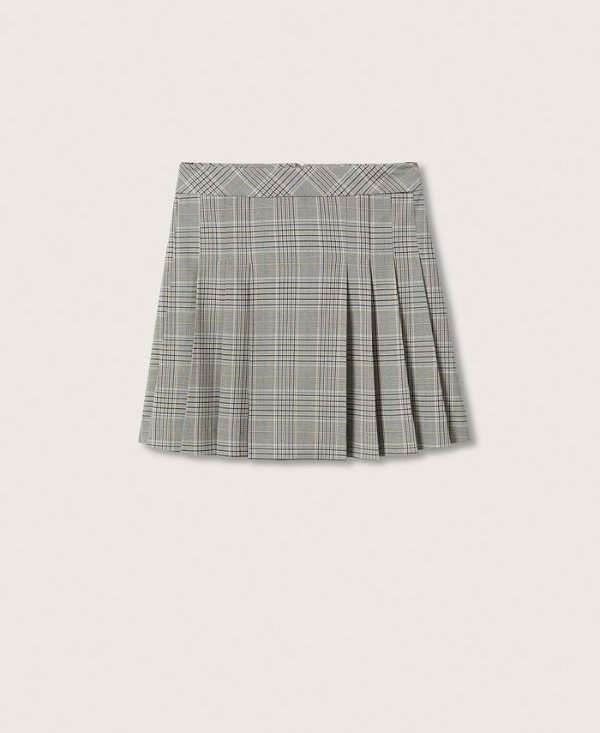 Women's Pleat-Detail Check Skirt