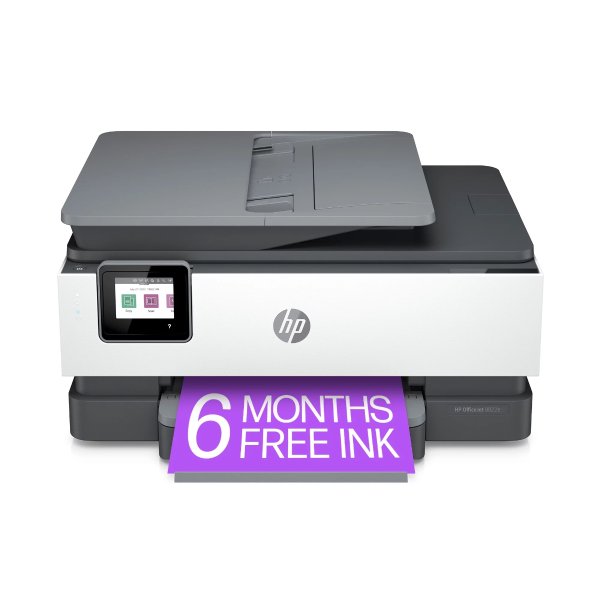 OfficeJet 8022e All-in-One Wireless Color Inkjet Printer - 6 Months Free Instant Ink with+
