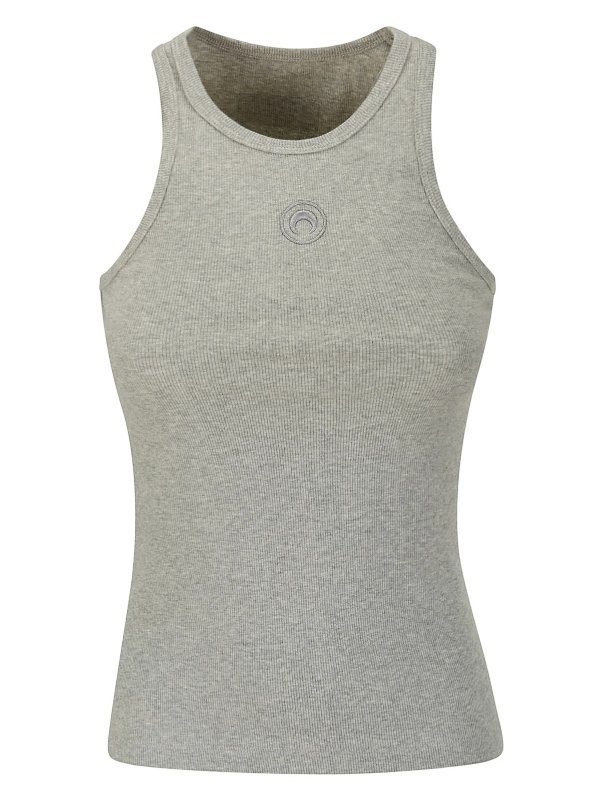 Crescent Moon-Embroidered Racerback Tank Top