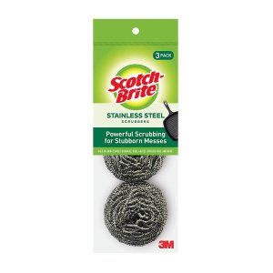 Scotch-Brite Stainless Steel Scouring Pad 214C (Pack of 3)