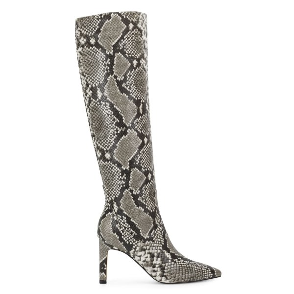 Maxim Heel Boots - Gray Multi Snake Print