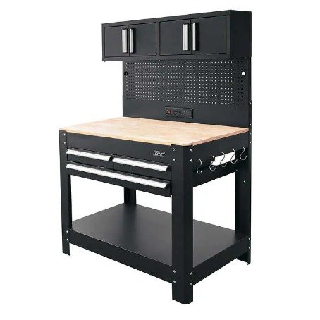 45" 3-Drawer Workbench with Hanging Cabinet