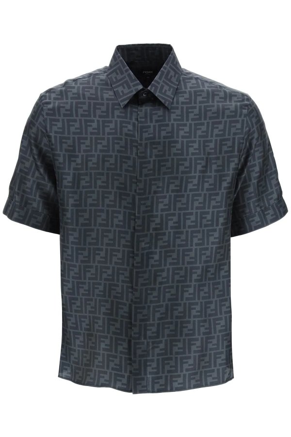 monogram-motif silk shirt