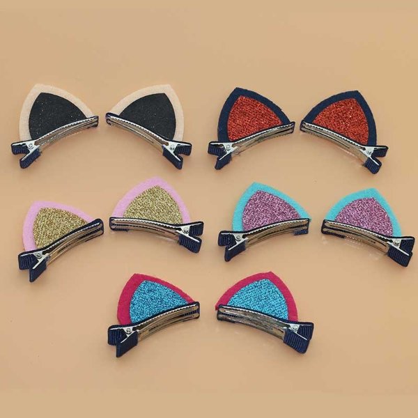 1-pair Cat Sequined Hairpins for Girls