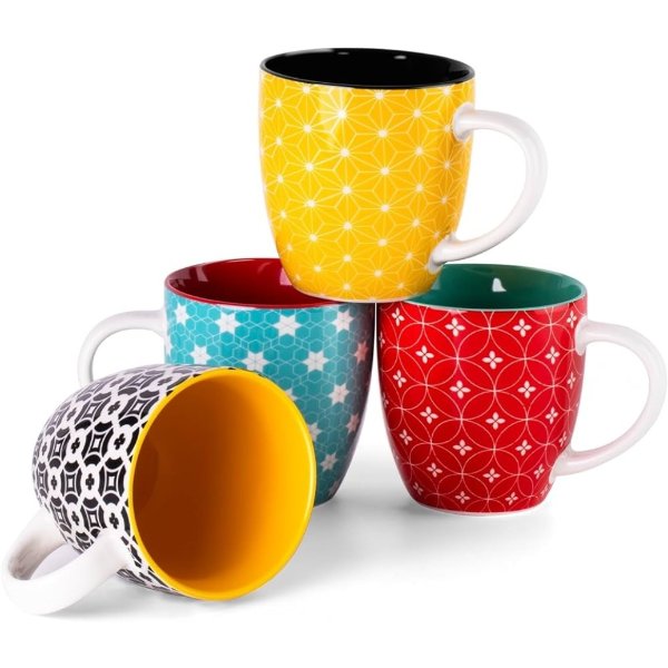 Elekpopu Coffee Mug,14oz Mug Set of 4