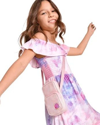 Girls Tie Dye Confetti Shaker Smiley Face Phone Bag | The Children's Place - MULTI CLR