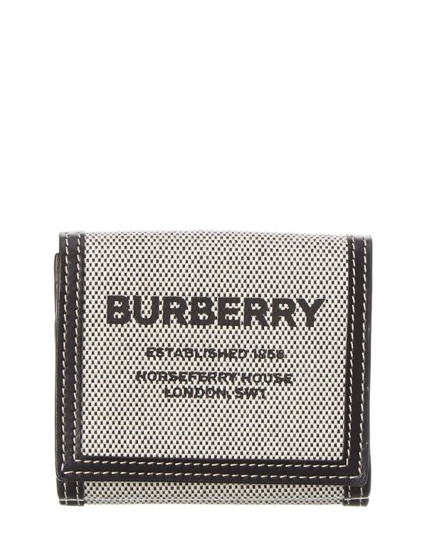 Horseferry Print Canvas & Leather French Wallet